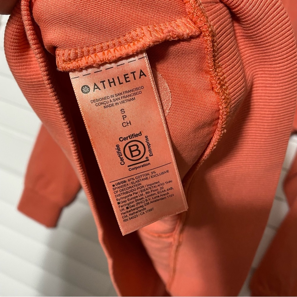Athleta Sundown Alliance Hoodie Orange Size Small Lightweight Oversized - Picture 10 of 10